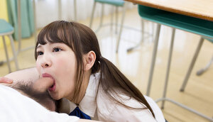 Innocent Oriental babe has complete mouth of spunk after sucking teacher's dick
