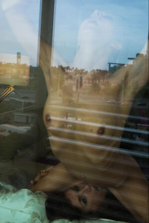 Blonde lesbian lady seems like she’s on the edge of the cliff