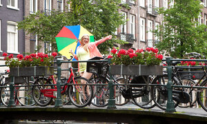 Darcie shows large boobs and plus gets ready to finger herself