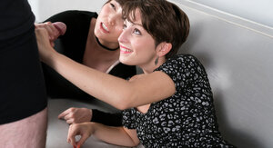 Bi adult entertainment scene showing tons of sloppy sucking and moreover teasing