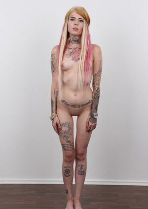 Edgy chick with a sexy body showing off her goodies single