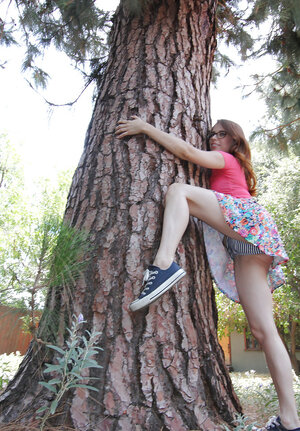 Penny Pax showing her pasty body and besides pretty face outdoors