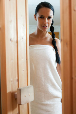 Hot brunette displays her body with elegance and plus teases as well