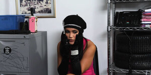 Alina Belle shows her melons and furthermore rides JMac's cock