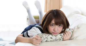 Kawai Japanese schoolgirl shows off her tight bushy snatch