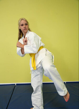 Blonde  gets her impeccable body exposed and then used on cam