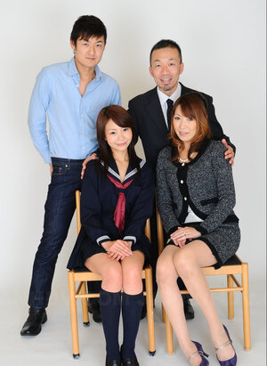 Jun Kusanagi and plus her stepdaughter Yuri Aine posing nude