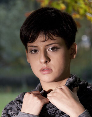 Coco de Mal goes topless in denim shorts in the woods