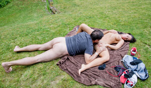 18-19 year old girl and furthermore her old lover are screwing hard on a blanket