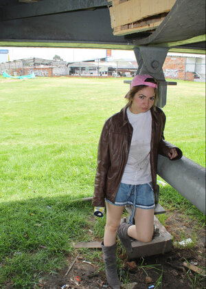 Her tight petite muff hollows out around his big boner now