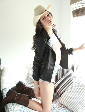 Shy college slut Kris puts on her #1 choice boots and poses fully nude for her extremely first time