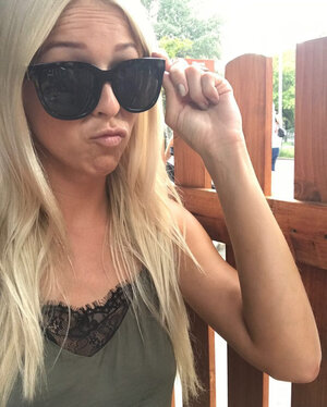Slovenian blonde mommy displays her tight cleavage and furthermore more