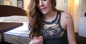 Incredible redhead satisfying a fat love pole in a POV movie