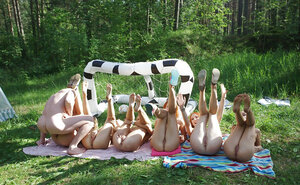 Dominica Phoenix, Eva Berger and moreover Sabrina Moore enjoy fucking excited dudes in the forest