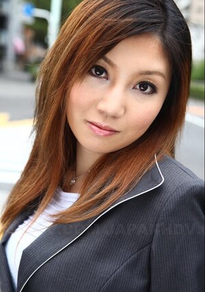 Asiatic female Yuria Kanno with red hair got aroused and moreover went out in sexy clothes