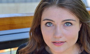 Teenage shows off petite titties and masturbates snatch with cucumber and dildo