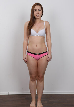 Girl with green eyes and red hair wanted to deprave photographer with her body