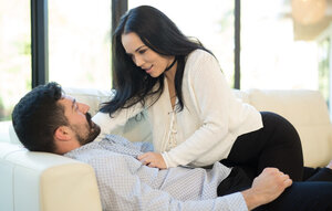 Smoking-hot Latina broad strips for her boyfriend and additionally takes his cock into vagina